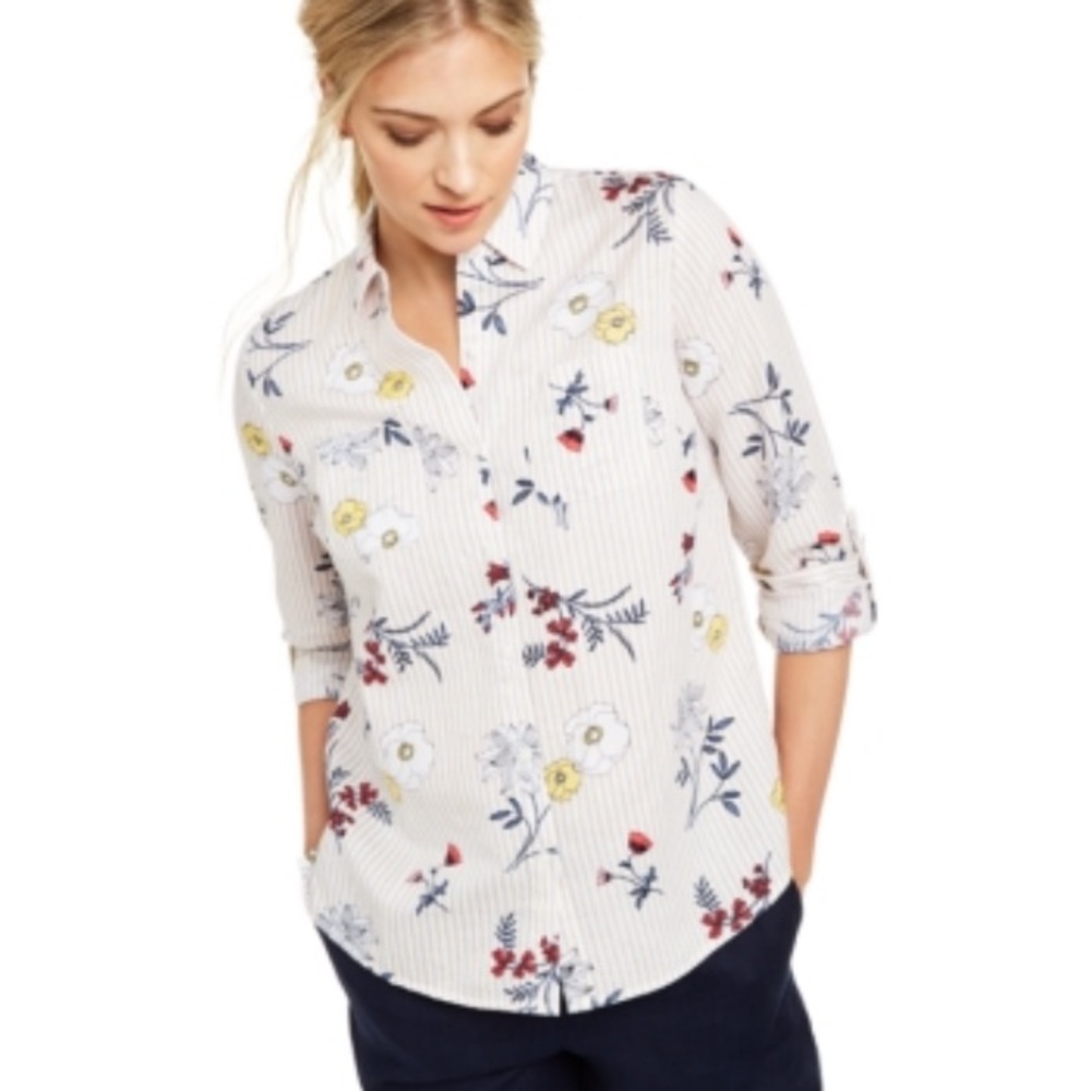 Charter Club Floral Button Down Shirt